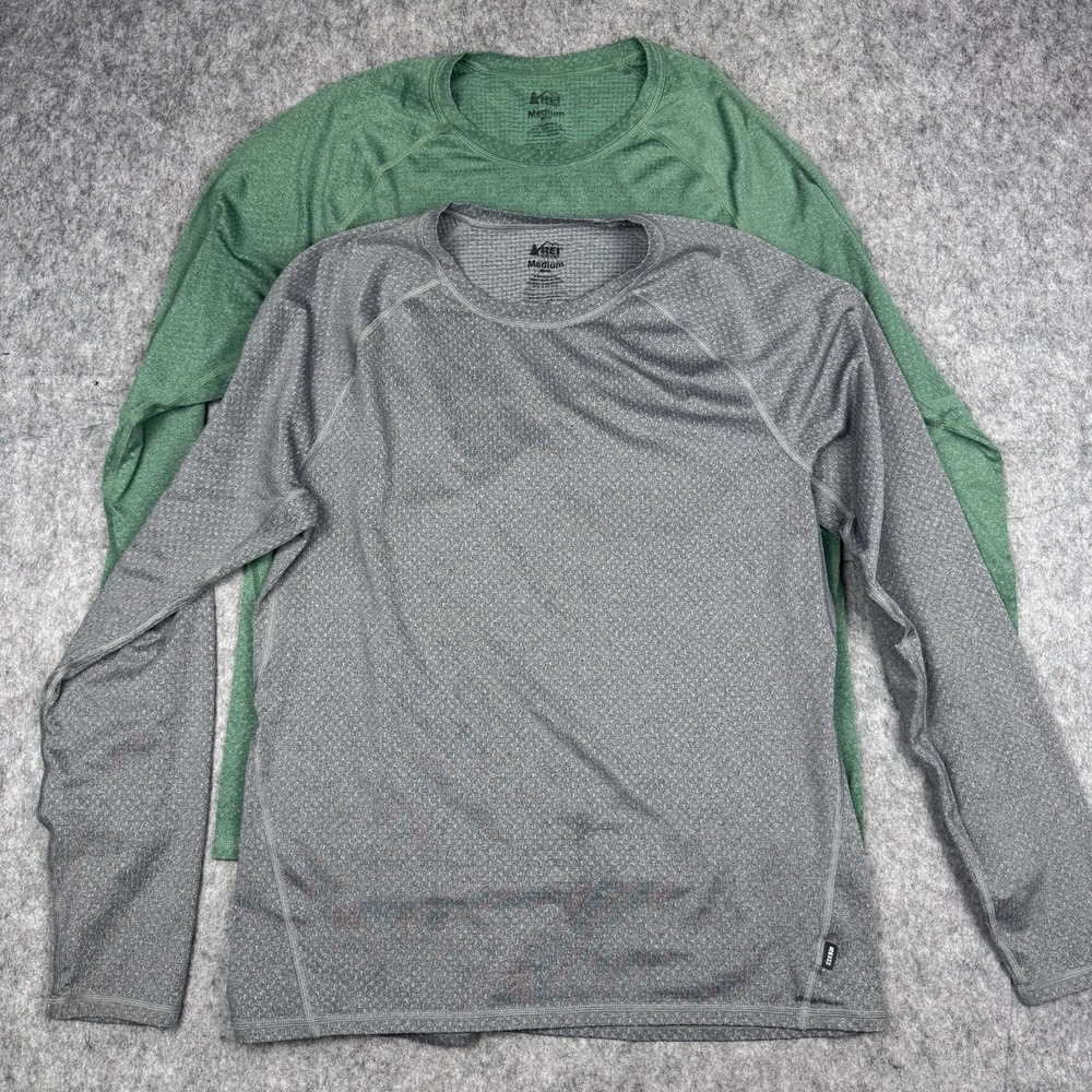 REI Co-op Lot of 2 Shirt Mens Medium Long Sleeve Performance Stretch Hiking